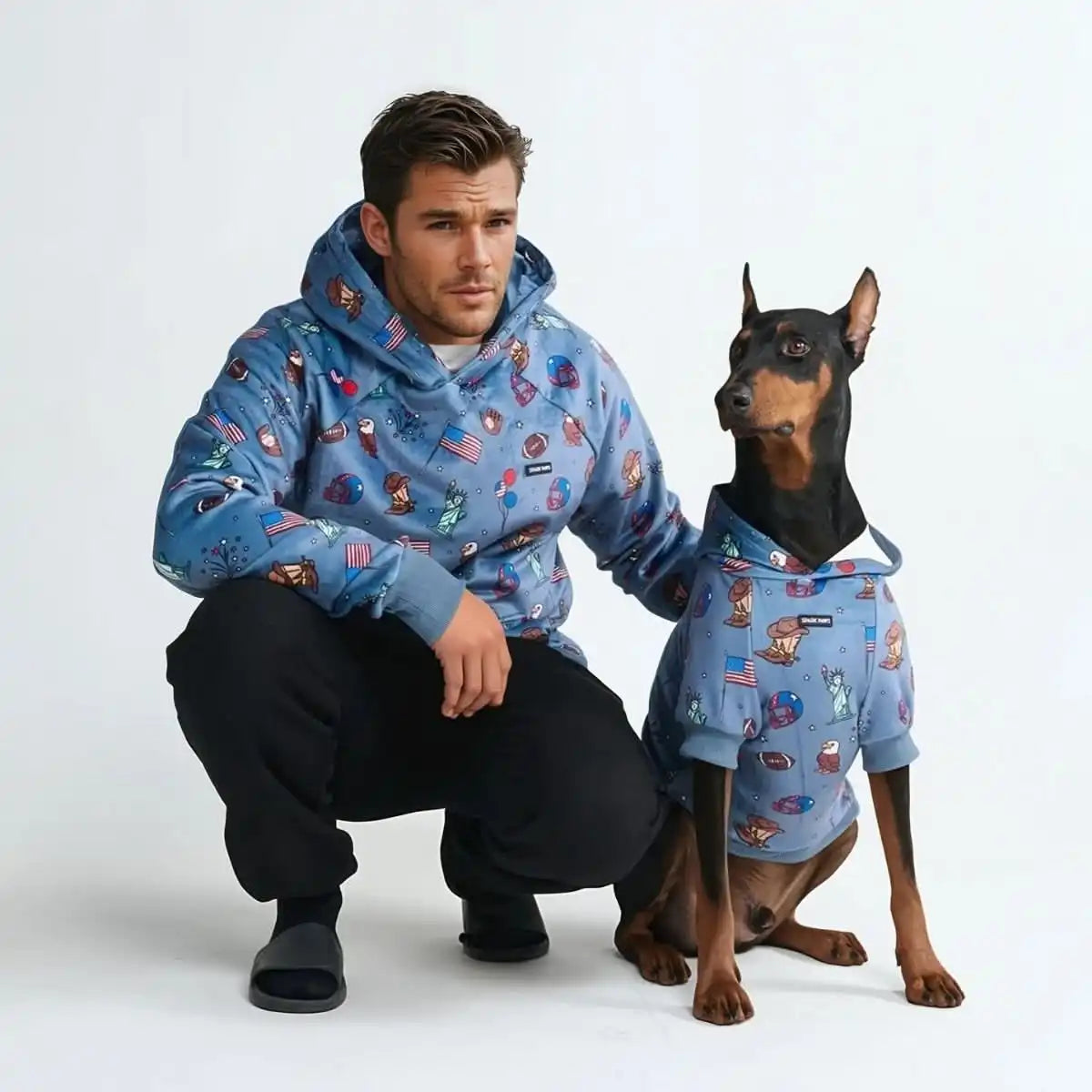 The USA Human Hoodie - Blue