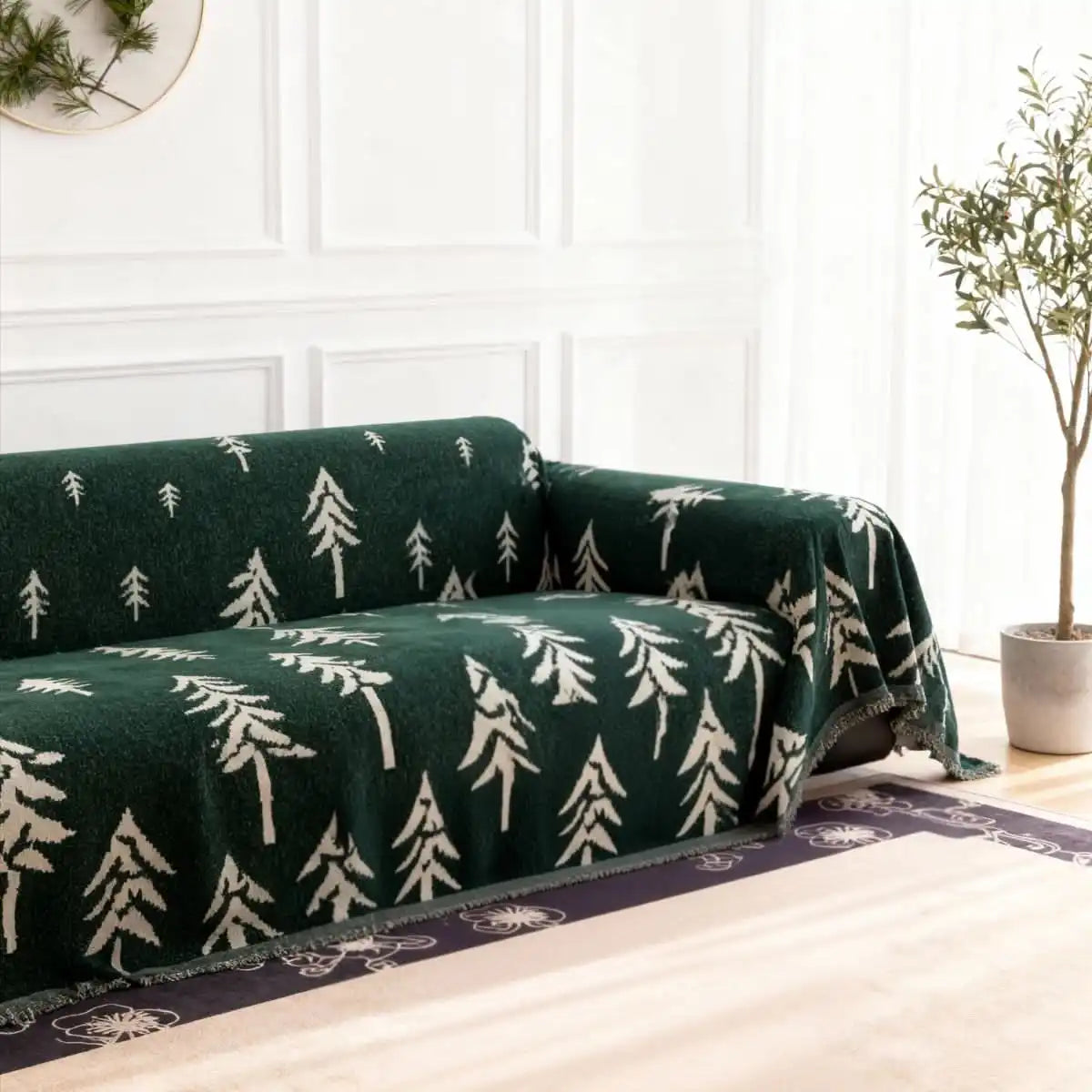 Pet Couch Cover - Pine Trees Green