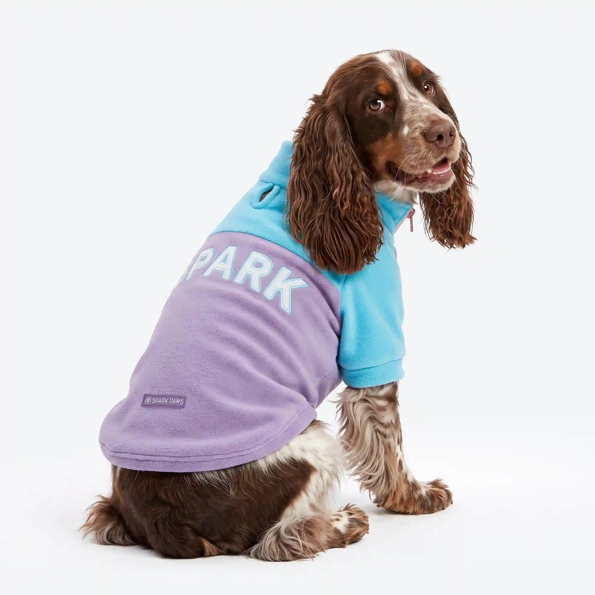 Plush Fleece Dog Sweater - Aqua Lilac