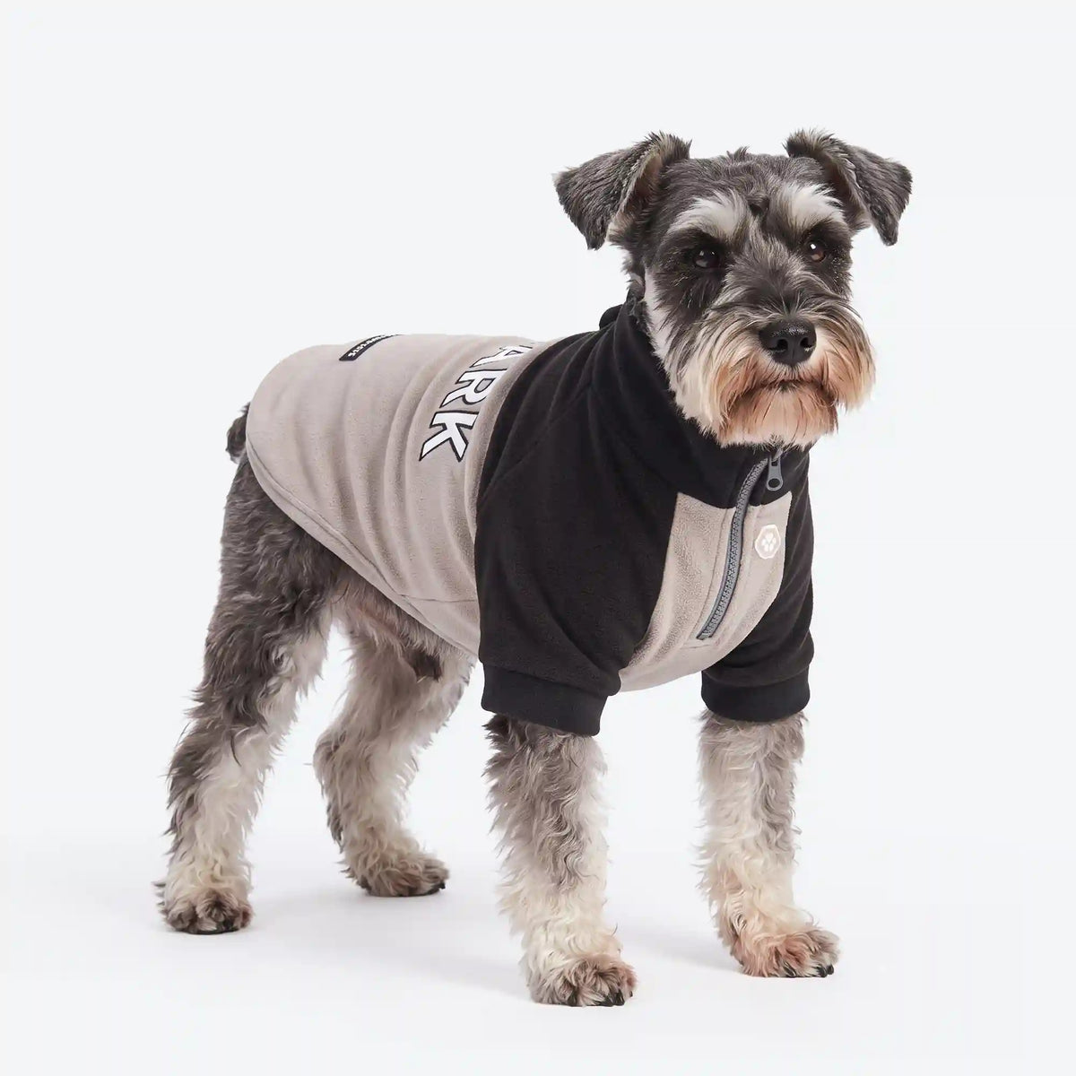 Plush Fleece Dog Sweater - Black Cream
