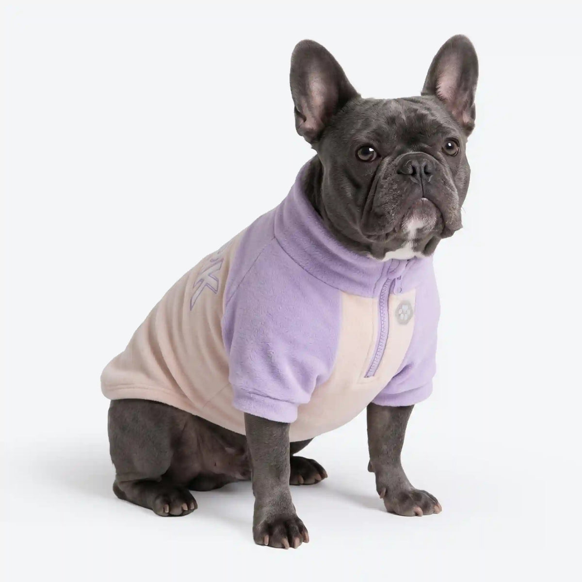 Plush Fleece Dog Sweater - Lilac Cream