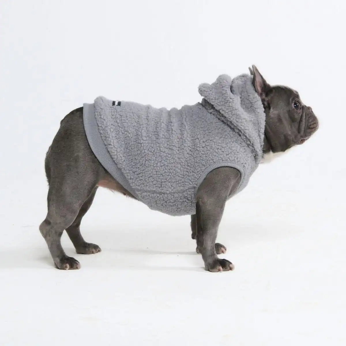 Teddy Sherpa Dog Jacket - Silver Gray