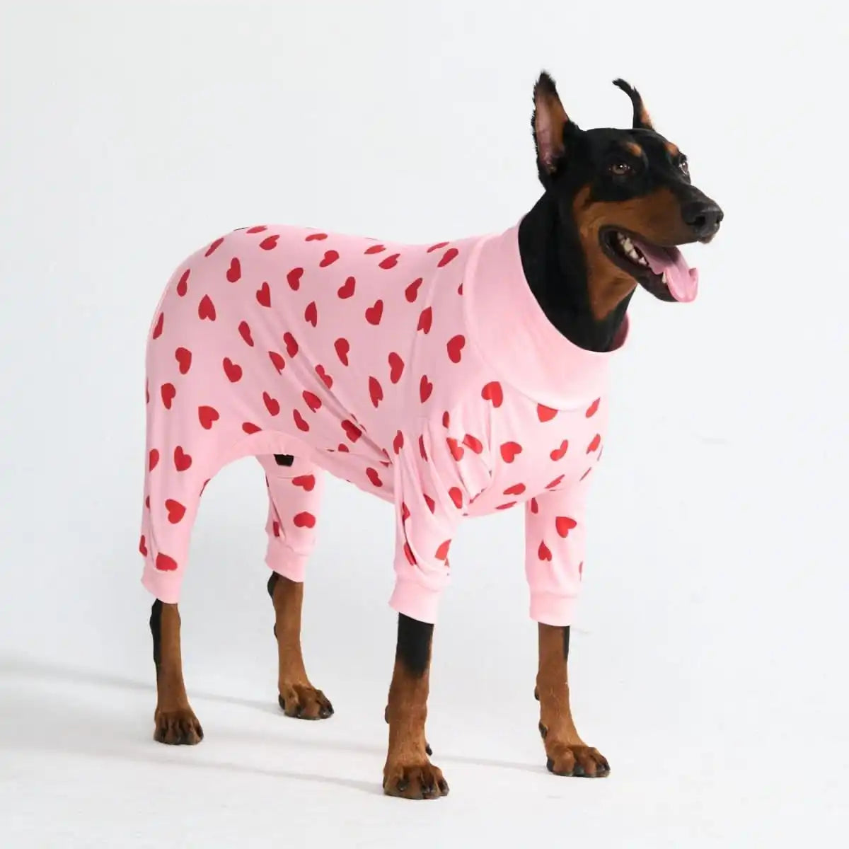 Dog Pajama - Pink Hearts